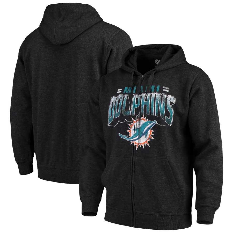 Men's Miami Dolphins G III Sports by Carl Banks Perfect Season Full Zip Hoodie Charcoal,We sell and wholesale Men's Miami Dolphins G III Sports by Carl Banks Perfect Season Full Zip Hoodie Charcoal on line form chian!